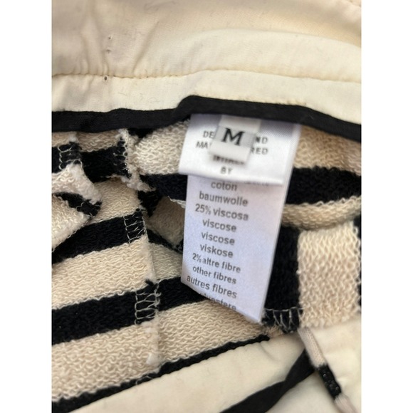 Please by Imperial SPA Italia Women's Cream Black Striped Sweatpant Pants Medium - Picture 5 of 5